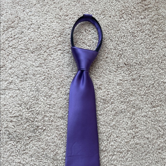 NWT Croft & Barrow Rich Purple Men's Zip Up Tie - Picture 2 of 6